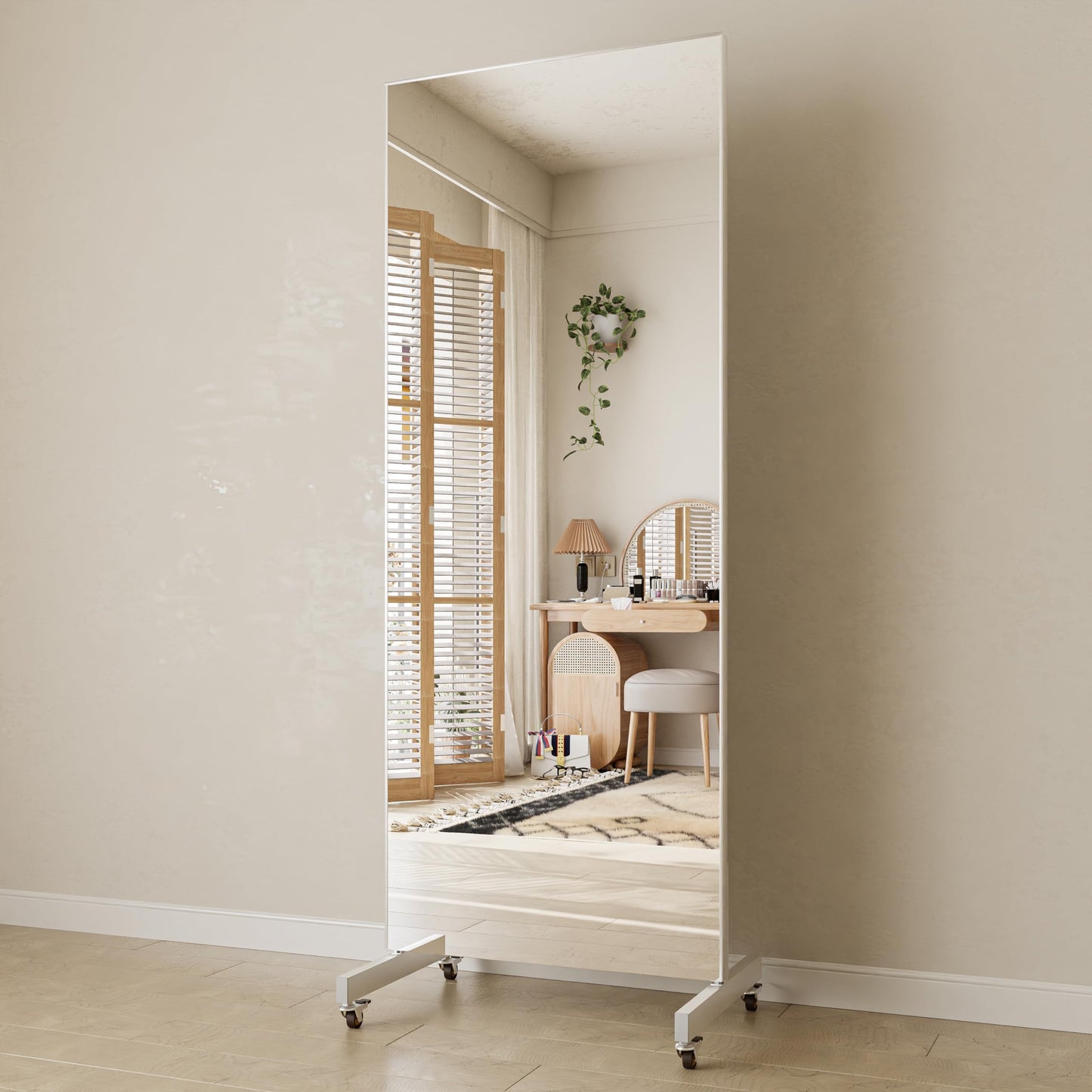 Fitcleer 67 x 20 inch rolling glassless mirror