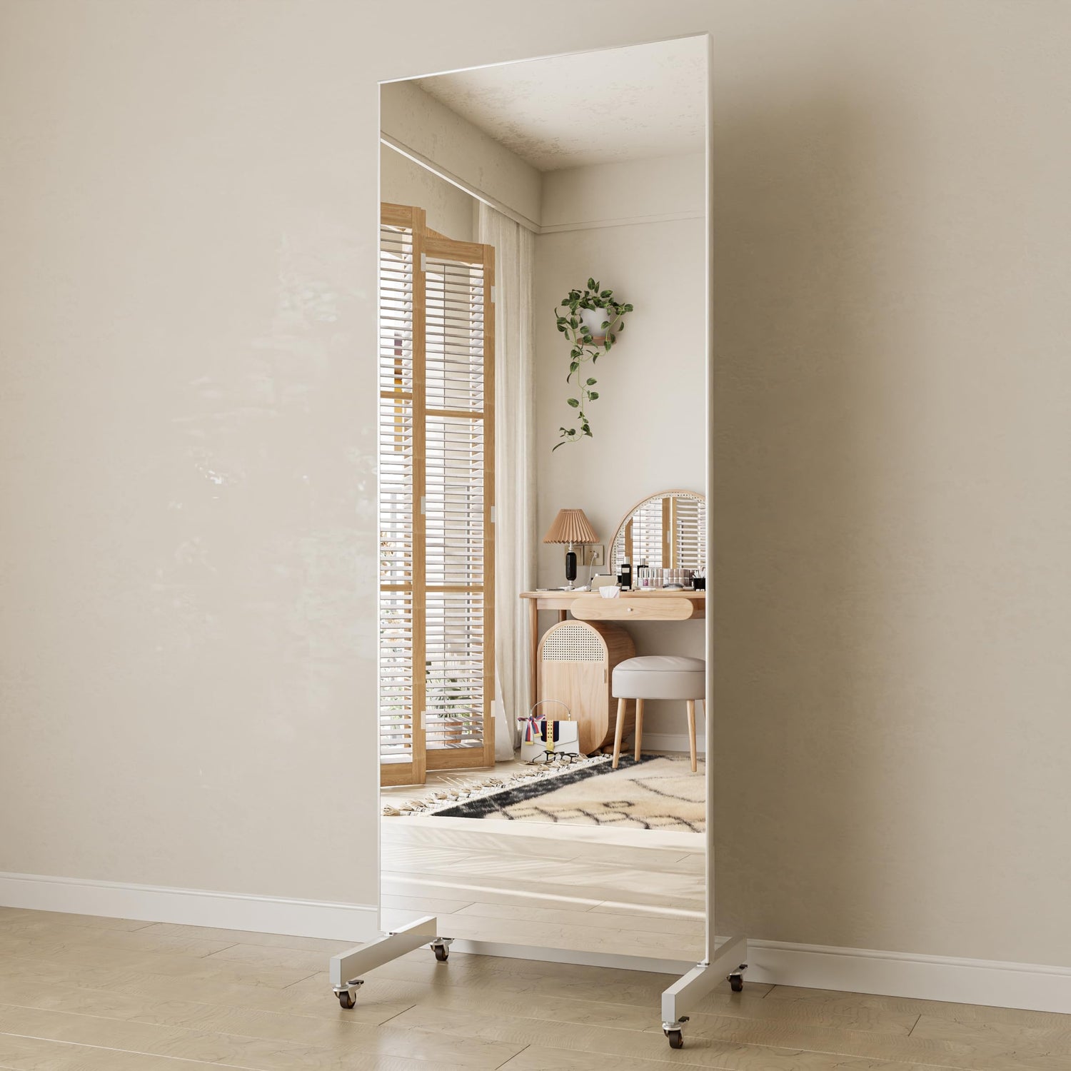 Fitcleer 67 x 20 inch rolling glassless mirror