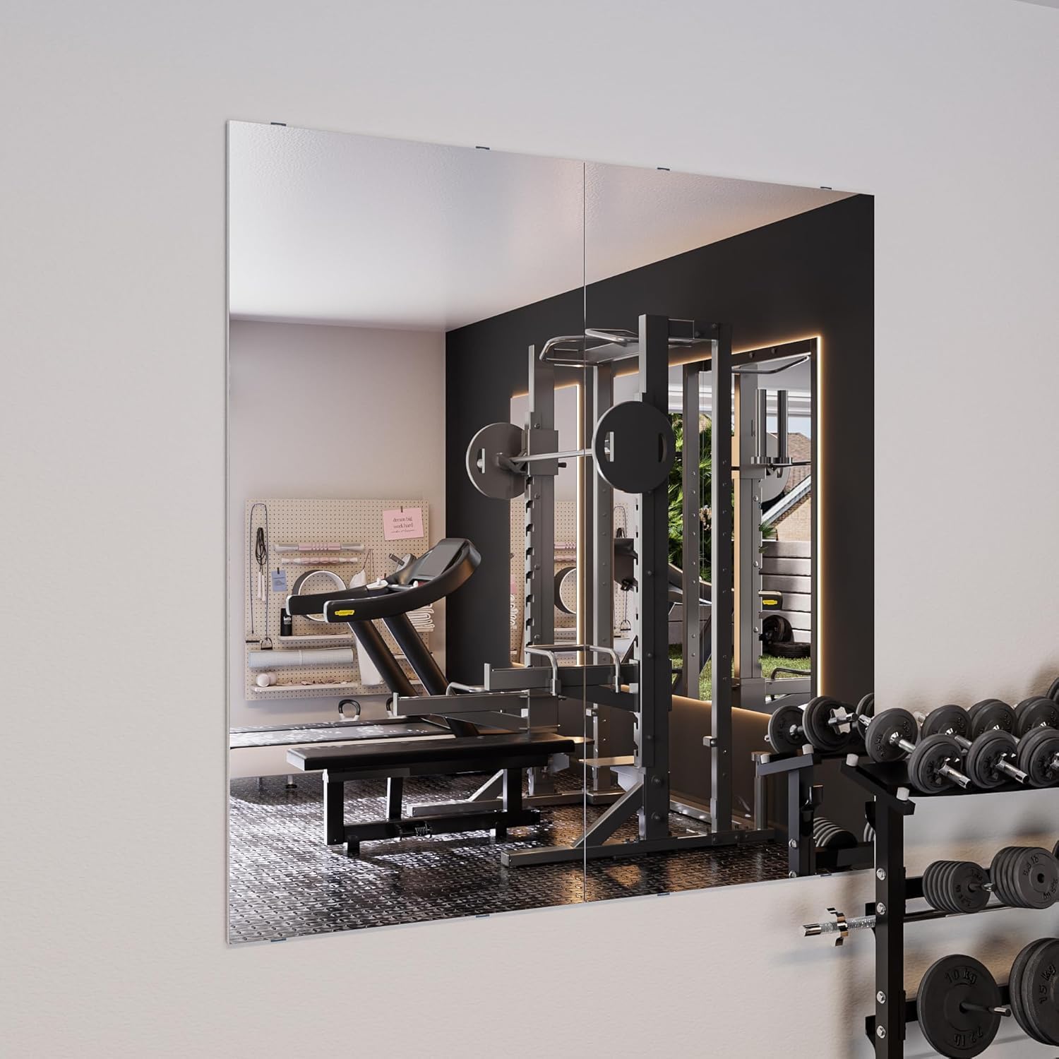 Fitcleer 53 x 26 inch glassless gym mirror 2-pack